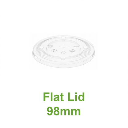 98mm flat PET lid for cold drink cups