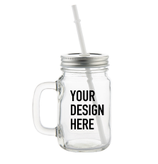 Custom printed 12oz clear mason jar