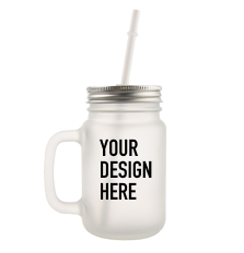 Custom printed 12oz frosted mason jar